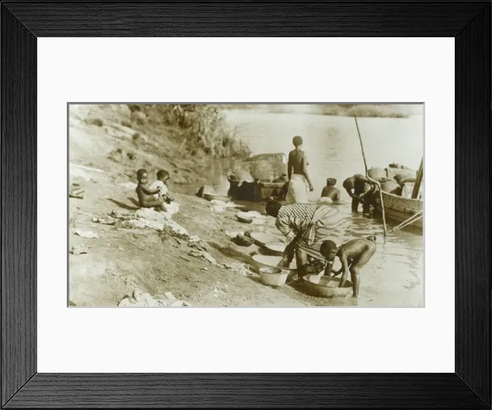 Framed Print : Nigeria - Washing by the River Framed Print : Nigeria - Washing by the River