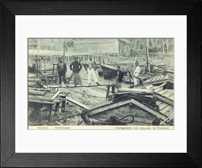 Framed Print : Borneo, Indonesia - dock for canoes to Pontianak Framed Print : Borneo, Indonesia - dock for canoes to Pontianak