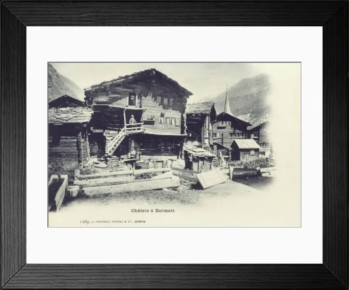 Framed Print : Houses in Zermatt, Switzerland Framed Print : Houses in Zermatt, Switzerland