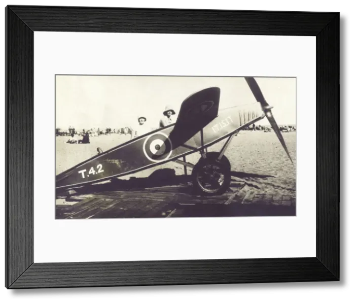 Framed Print : Model RAF aircraft on the beach - Southern England Framed Print : Model RAF aircraft on the beach - Southern England