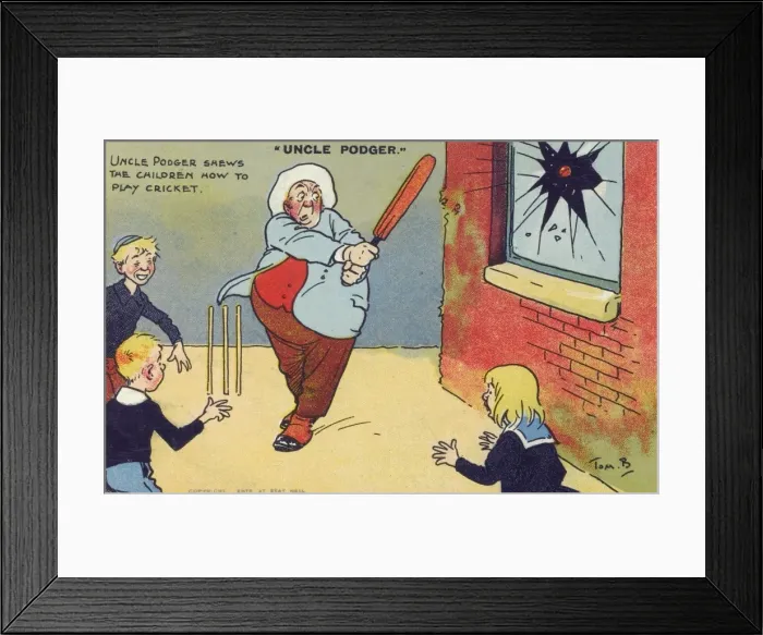 Framed Print : Uncle Podger playing cricket Framed Print : Uncle Podger playing cricket