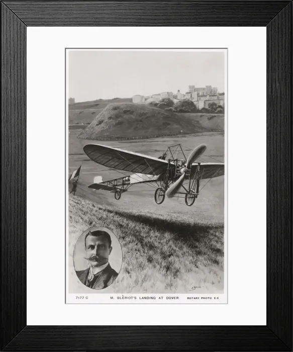 Framed Print : Bleriots landing at Dover after his cross-channel flight Framed Print : Bleriots landing at Dover after his cross-channel flight