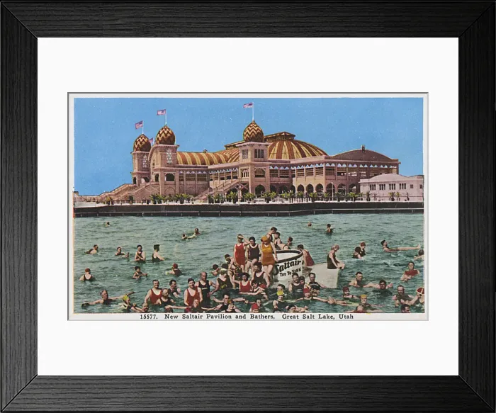 Framed Print : New Pavilion Saltair and bathers, Salt Lake City, USA Framed Print : New Pavilion Saltair and bathers, Salt Lake City, USA