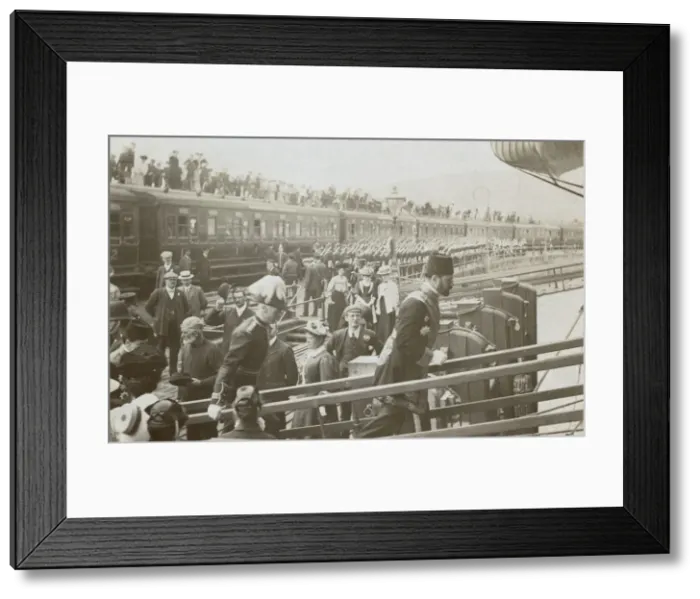 Framed Print : Turkish Dignitary boarding a ship at Dover Framed Print : Turkish Dignitary boarding a ship at Dover