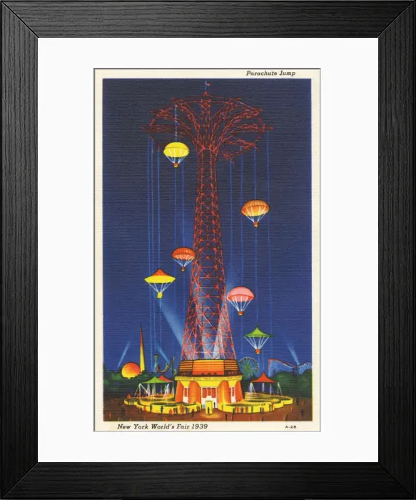 Framed Print : New York Worlds Fair - The Parachute Jump Framed Print : New York Worlds Fair - The Parachute Jump