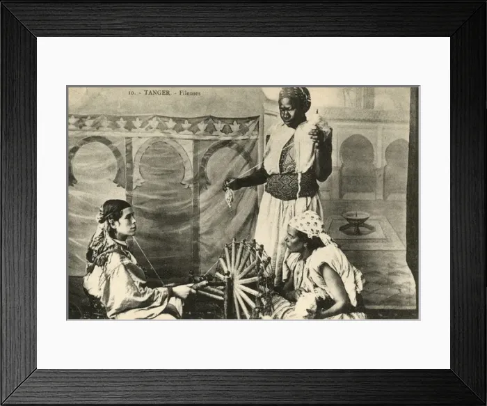 Framed Print : Spinning wool - Tangiers, Morocco Framed Print : Spinning wool - Tangiers, Morocco