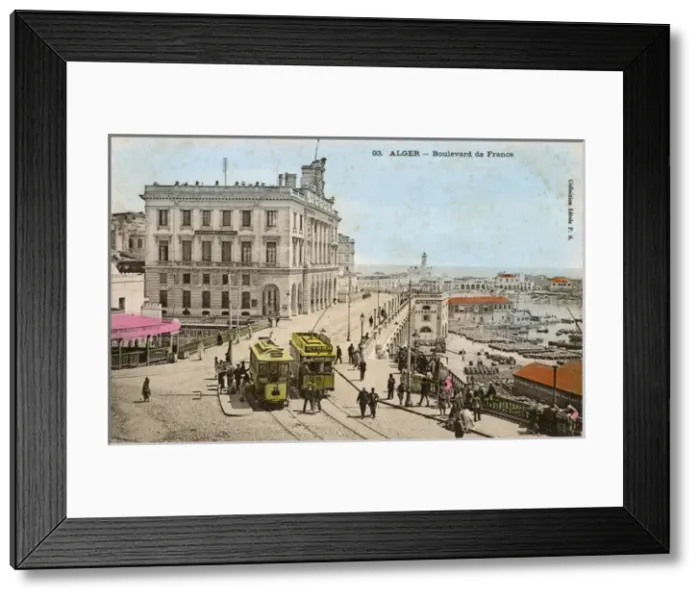 Framed Print : Algeria - Algiers, Boulevard de France et L Amiraute Framed Print : Algeria - Algiers, Boulevard de France et L Amiraute