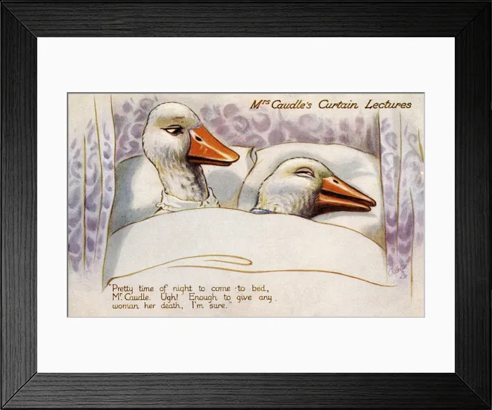 Framed Print : Mrs Caudles Curtain Lectures - Mr Caudle late to bed Framed Print : Mrs Caudles Curtain Lectures - Mr Caudle late to bed