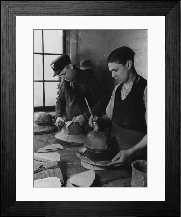 Framed Print : Making pith helmets for the German Afrika Korps - WWII Framed Print : Making pith helmets for the German Afrika Korps - WWII