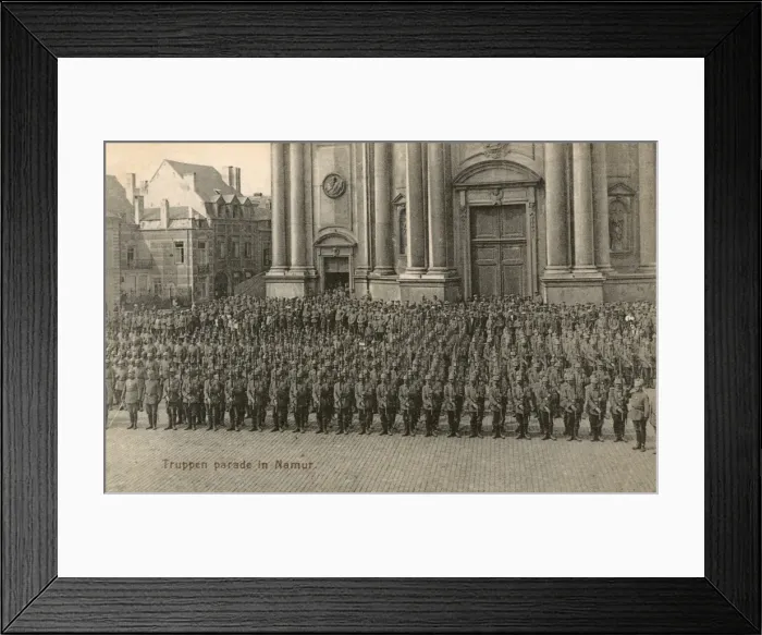 Framed Print : German troop parade in Namur, Belgium - WWI Framed Print : German troop parade in Namur, Belgium - WWI