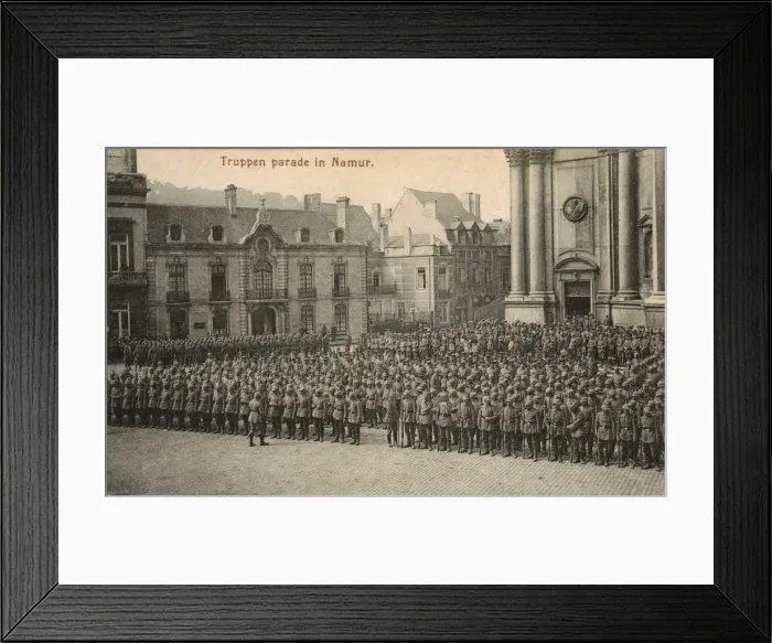Framed Print : German troop parade in Namur, Belgium - WWI Framed Print : German troop parade in Namur, Belgium - WWI