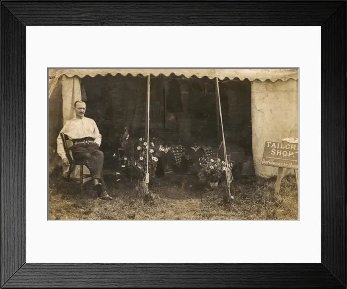 Framed Print : Regimental Tailor at a country show Framed Print : Regimental Tailor at a country show