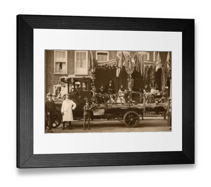 Framed Print : Festival float on Romford High Road, Essex Framed Print : Festival float on Romford High Road, Essex