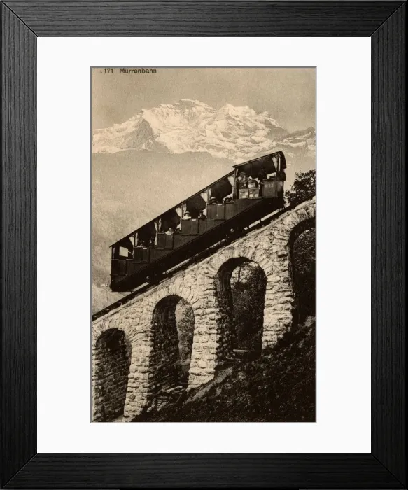 Framed Print : Murren Mountain Funicular Railway - Switzerland Framed Print : Murren Mountain Funicular Railway - Switzerland