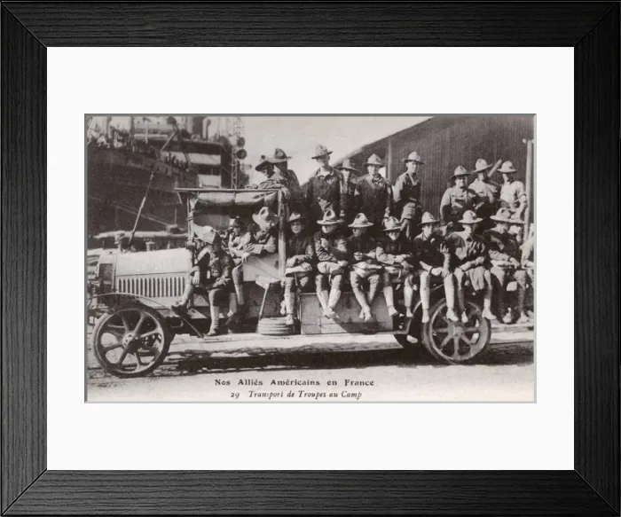 Framed Print : American troops in France - In Transit Framed Print : American troops in France - In Transit