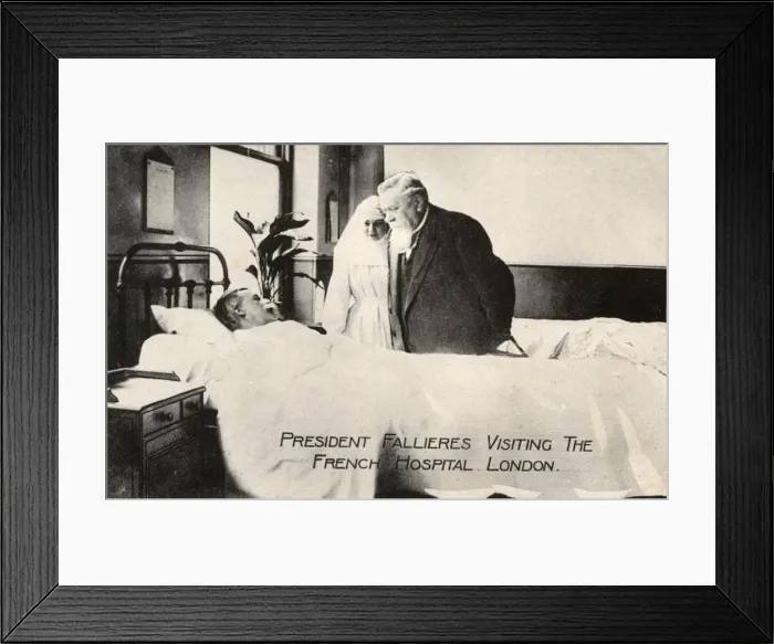 Framed Print : French President Fallieres visits Frecnh Hospital, London Framed Print : French President Fallieres visits Frecnh Hospital, London