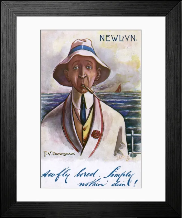 Framed Print : Young gent - bored at Newlyn, Cornwall Framed Print : Young gent - bored at Newlyn, Cornwall