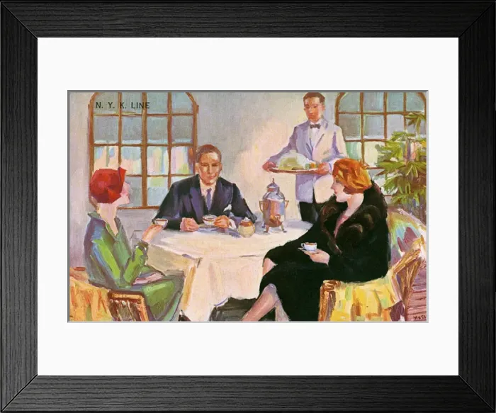 Framed Print : Afternoon Tea aboard a ship of the NYK Line Framed Print : Afternoon Tea aboard a ship of the NYK Line
