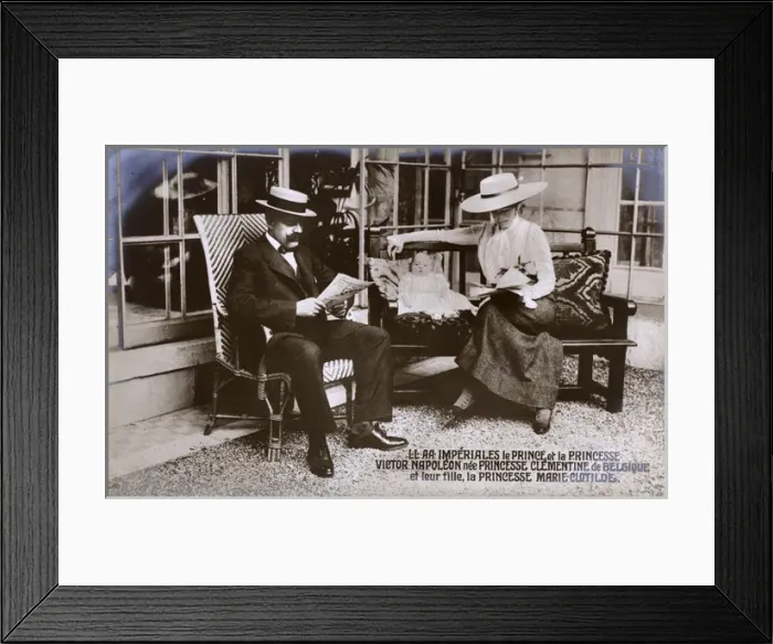 Framed Print : Victor Napoleon and Princess Clemetine with baby Framed Print : Victor Napoleon and Princess Clemetine with baby