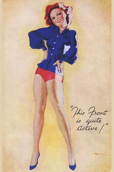 WWII - Pin-up showing a lot of leg