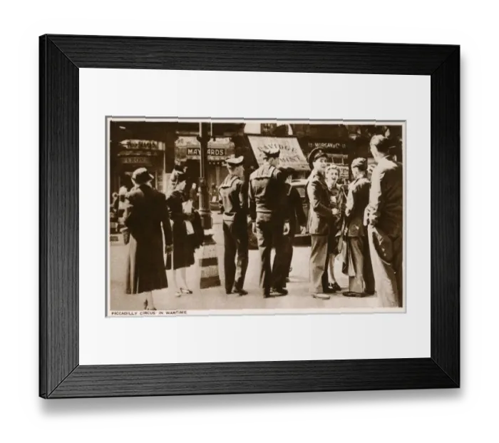 Framed Print : British Servicemen at Piccadilly Circus, London - WWII Framed Print : British Servicemen at Piccadilly Circus, London - WWII