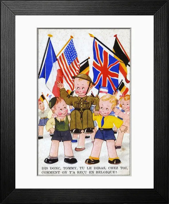 Framed Print : Patriotic Propaganda Postcard - WWII Framed Print : Patriotic Propaganda Postcard - WWII