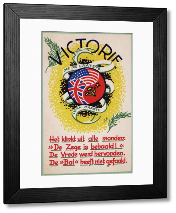 Framed Print : Dutch patriotic postcard - WWII - Victory Framed Print : Dutch patriotic postcard - WWII - Victory