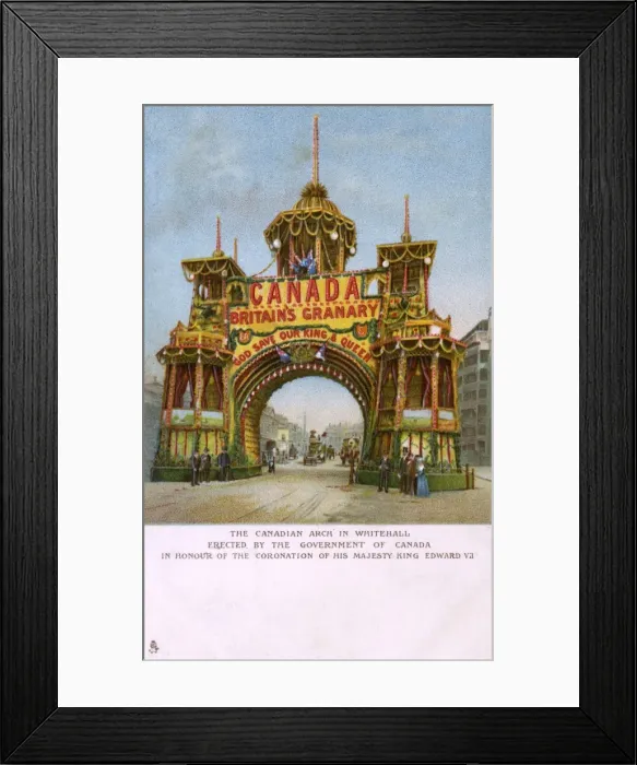 Framed Print : Canadian Arch, Whitehall - Coronation of Edward VII Framed Print : Canadian Arch, Whitehall - Coronation of Edward VII