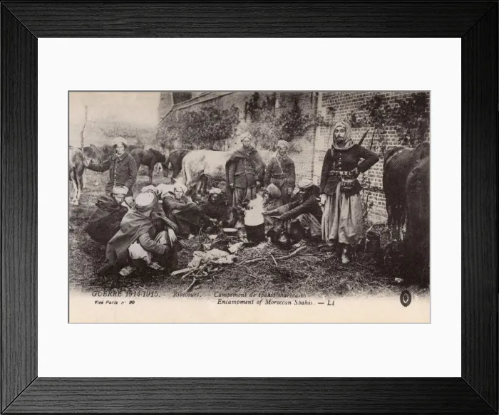 Framed Print : WWI - Camp of Moroccan Spahis (Colonial Cavalry Unit) Framed Print : WWI - Camp of Moroccan Spahis (Colonial Cavalry Unit)