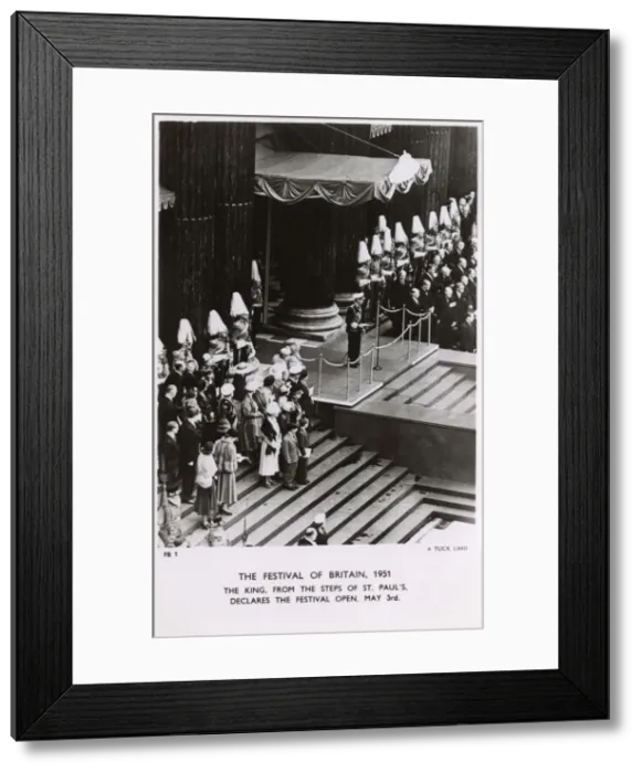 Framed Print : Festival of Britain 1951- King George VI opens the Festival Framed Print : Festival of Britain 1951- King George VI opens the Festival