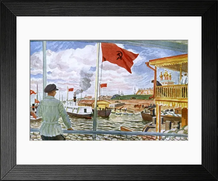 Framed Print : Pier on the Volga by Kustodiev Framed Print : Pier on the Volga by Kustodiev