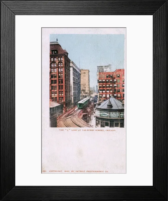 Framed Print : Van Buren Street Loop - Elevated Railway, Chicago, USA Framed Print : Van Buren Street Loop - Elevated Railway, Chicago, USA