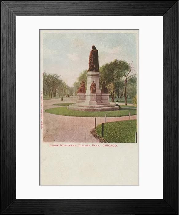 Framed Print : Chicago, Illinois, USA - Linne Monument, Lincoln Park Framed Print : Chicago, Illinois, USA - Linne Monument, Lincoln Park