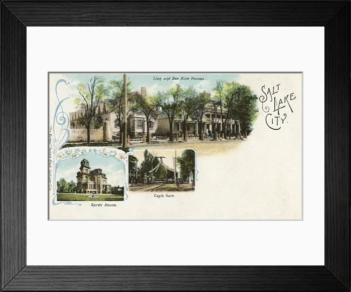 Framed Print : Salt Lake City, Utah, USA - Gardo House, Eagle Gate Framed Print : Salt Lake City, Utah, USA - Gardo House, Eagle Gate