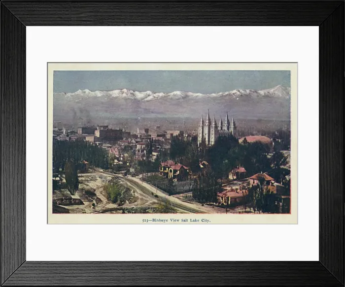 Framed Print : Salt Lake City, Utah, USA - Birdseye View Framed Print : Salt Lake City, Utah, USA - Birdseye View