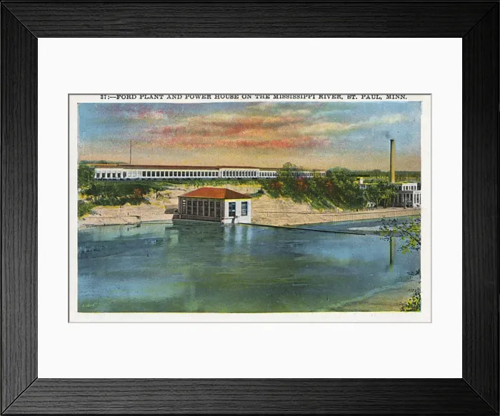 Framed Print : St. Pauls Minnesota, USA - Ford Plant and Power House Framed Print : St. Pauls Minnesota, USA - Ford Plant and Power House