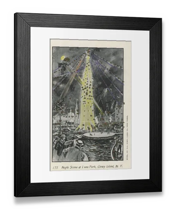 Framed Print : Night Scene at Luna Park, Coney Island, New York, USA Framed Print : Night Scene at Luna Park, Coney Island, New York, USA
