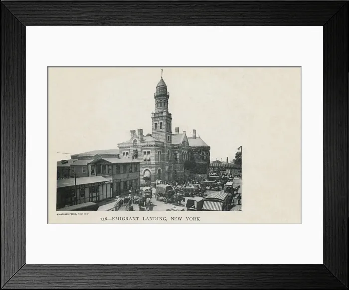 Framed Print : Emigrant landing, New York, USA Framed Print : Emigrant landing, New York, USA
