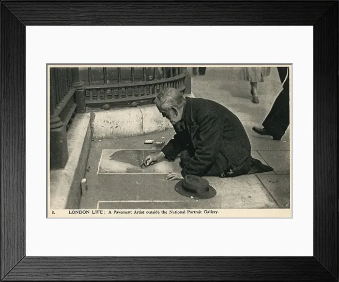 Framed Print : A pavement artist - outside the National Portrait Gallery Framed Print : A pavement artist - outside the National Portrait Gallery