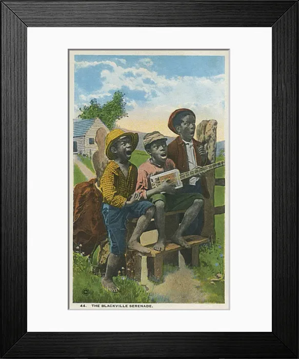 Framed Print : Three young black boys singing Framed Print : Three young black boys singing