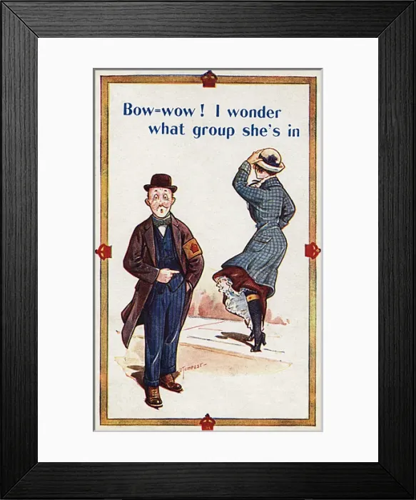 Framed Print : WWI - Wearing a Derby Armlet - Comic Postcard Framed Print : WWI - Wearing a Derby Armlet - Comic Postcard