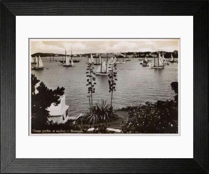 Framed Print : Ocean Yachts at anchor - Bermuda Framed Print : Ocean Yachts at anchor - Bermuda