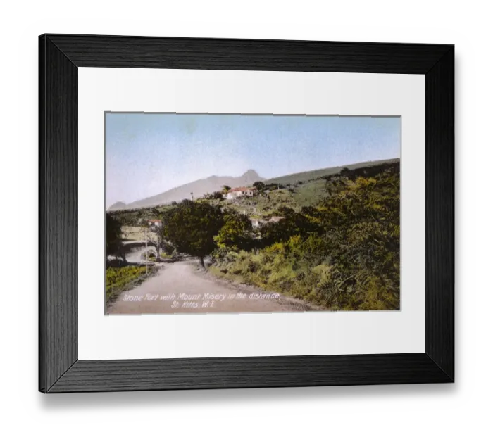 Framed Print : St. Kitts, West Indies - Stone Fort with Mount Misery Framed Print : St. Kitts, West Indies - Stone Fort with Mount Misery