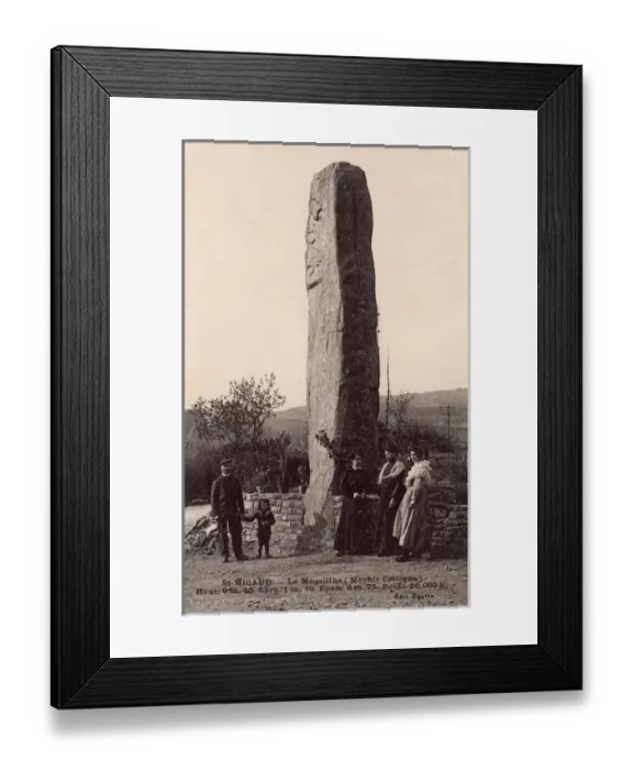 Framed Print : Pierre-aux-Fees Standing Stone at St Micaud, France Framed Print : Pierre-aux-Fees Standing Stone at St Micaud, France