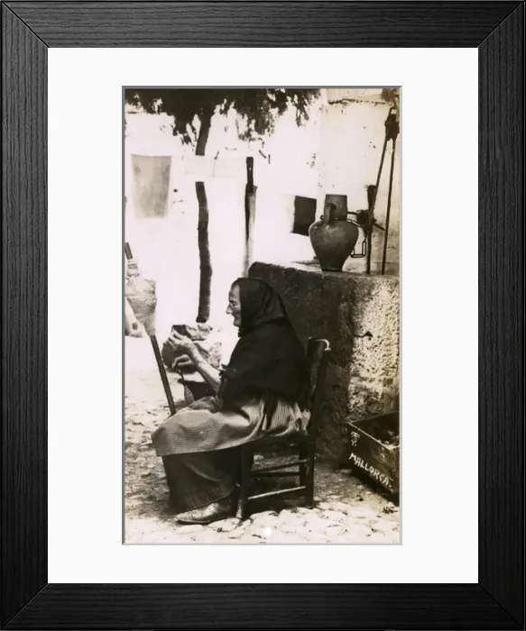 Framed Print : Palma, Mallorca, Spain - Old Woman Spinning Framed Print : Palma, Mallorca, Spain - Old Woman Spinning