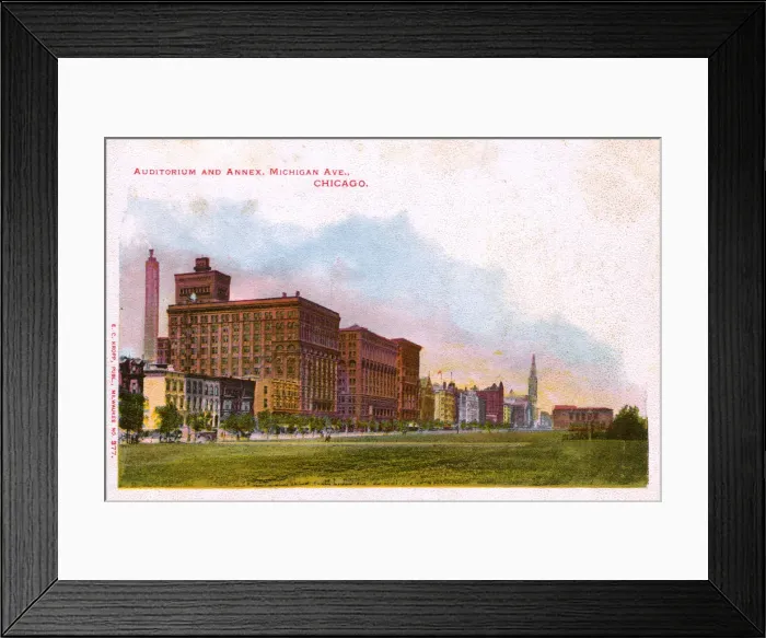Framed Print : Auditorium and Annex, Michigan Avenue, Chicago, Illinois Framed Print : Auditorium and Annex, Michigan Avenue, Chicago, Illinois