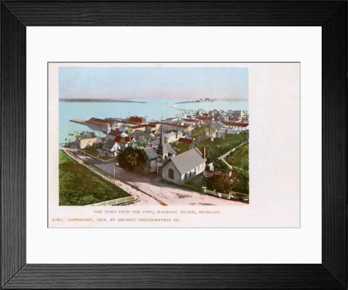 Framed Print : Town viewed from the Fort, Mackinac Island, Michigan Framed Print : Town viewed from the Fort, Mackinac Island, Michigan