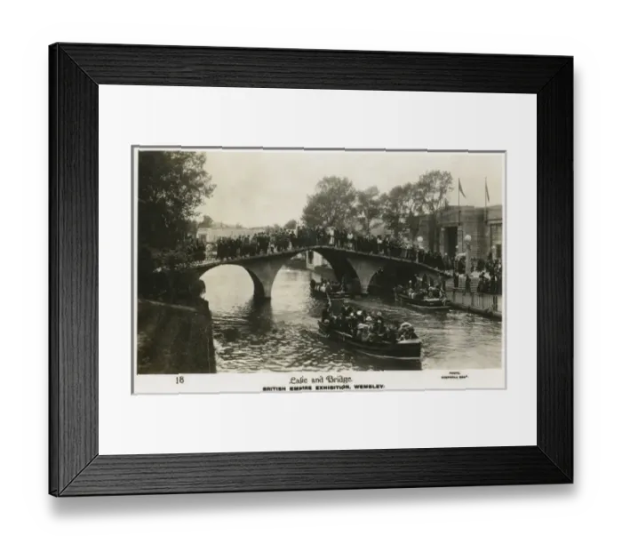 Framed Print : Lake and Bridge at the British Empire Exhibition Framed Print : Lake and Bridge at the British Empire Exhibition