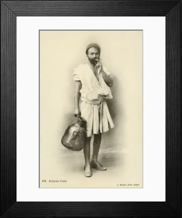 Framed Print : Water Carrier - Algiers, Algeria Framed Print : Water Carrier - Algiers, Algeria