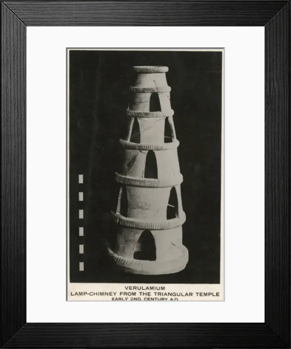 Framed Print : Lamp Chimney from Triangular Temple, Verulamium Framed Print : Lamp Chimney from Triangular Temple, Verulamium